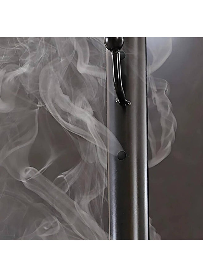 Modern Clothes Stand with Built-in Incense Burner 175cm long bakhoor burner stand hanger with cloth hooks and holes for steaming clothes(Black) - Image 5